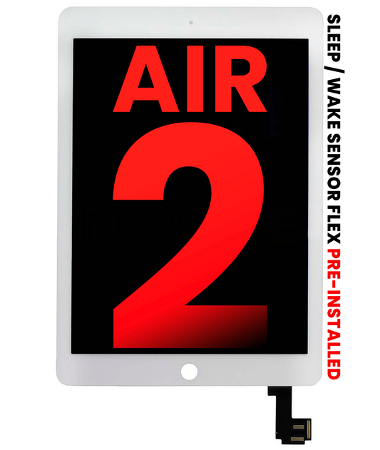 LCD Assembly With Digitizer For iPad Air 2 (Sleep / Wake Sensor Flex Pre-Installed) (Aftermarket Plus) (White)