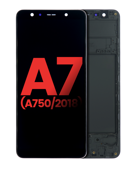 OLED Assembly With Frame For Samsung Galaxy A7 (A750 / 2018) (Aftermarket Plus) (Black)