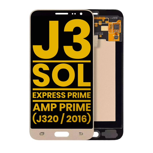 OLED Assembly Without Frame For Samsung Galaxy J3 / Sol 4G / Express Prime / Amp Prime (J320 / 2016) (Refurbished) (Gold)