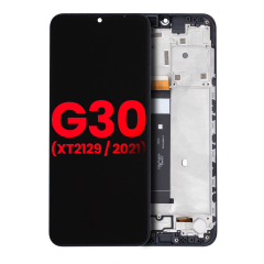 LCD Assembly With Frame For Motorola Moto G30 (XT2129 / 2021) (Aftermarket Plus) (Phantom Black)