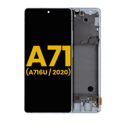 OLED Assembly With Frame For Samsung Galaxy A71 5G (A716U / 2020) (Refurbished) (Prism Cube Silver)