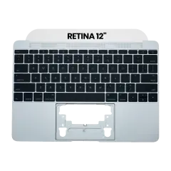Top Case with Keyboard (ANSI US) and Microphone For MacBook 12" A1534 (2015) (OEM New) (Silver)