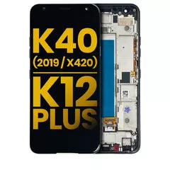 LCD Assembly With Frame For LG K40 (2019 / X420) / K12 Plus (Refurbished) (Black)