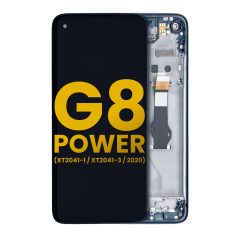 LCD Assembly With Frame For Motorola Moto G8 Power (XT2041-1 / XT2041-3 / 2020) (Refurbished) (Capri Blue)