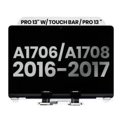Complete LCD Display Assembly For MacBook Pro 13" A1706 / A1708 (2016-2017) (Used OEM Pull: Grade A) (Silver)