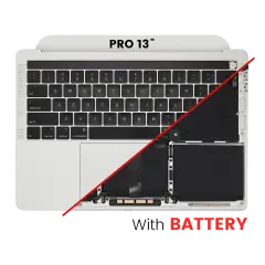 Top Case with Battery and Keyboard (ANSI US) For MacBook Pro 13" A2159 (2019) (Silver)