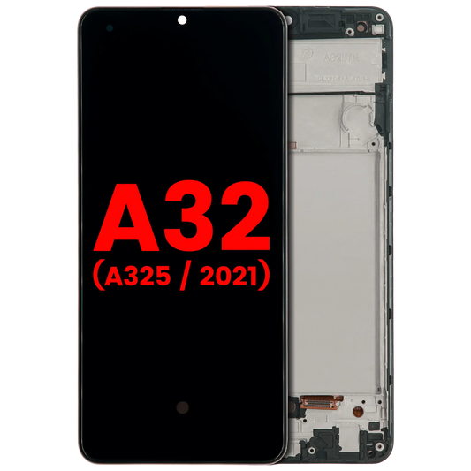 OLED Assembly With Frame For Samsung Galaxy A32 4G (A325 / 2021) (Aftermarket Plus) (Awesome Black)
