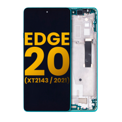 LCD Assembly With Frame For Motorola Edge 20 (XT2143 / 2021) (Refurbished) (Frosted Emerald)
