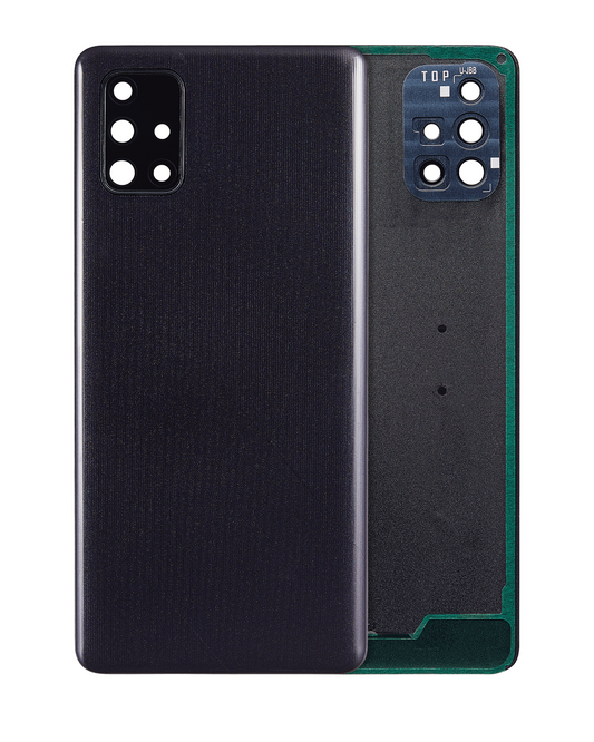 Back cover Glass With Camera Lens For Samsung Galaxy A71 (A715 / 2020) (Aftermarket Plus) ( Prism Crush Black)