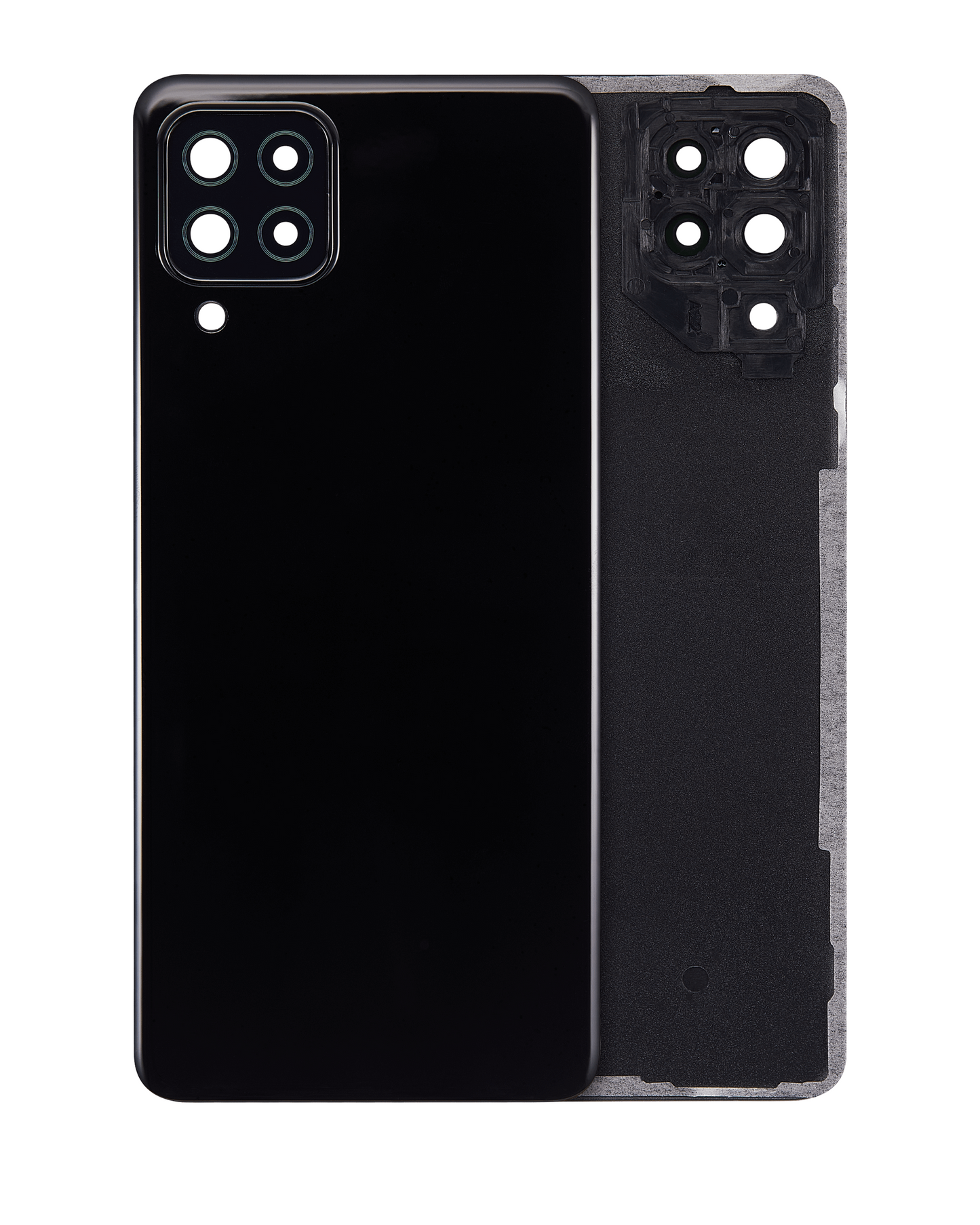 Back cover Glass With Camera Lens For Samsung Galaxy A22 4G (A225 / 2021) (Aftermarket Plus) (Black)