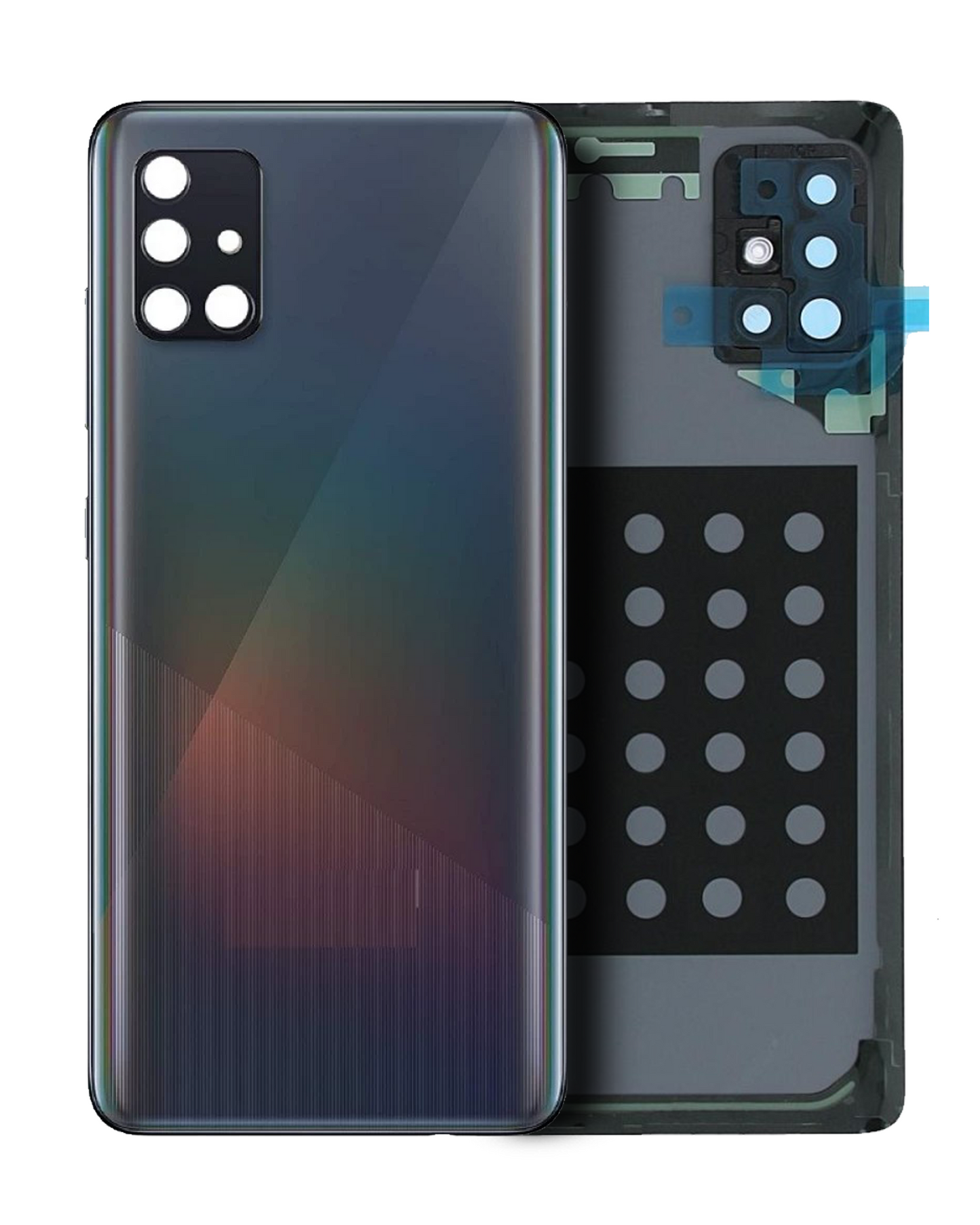 Back Cover Glass With Camera Lens Samsung Galaxy A51 5G (A516 / 2020) (Service Pack) (Prism Cube Black)
