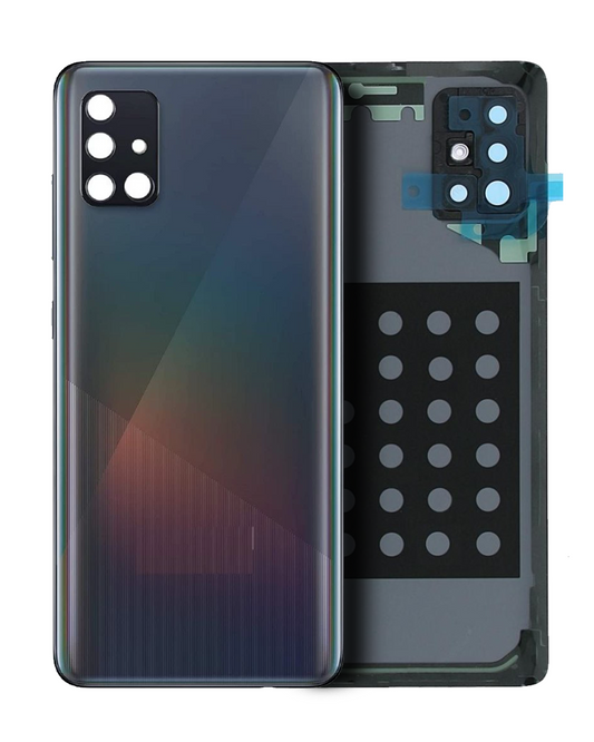 Back Cover Glass With Camera Lens Samsung Galaxy A51 5G (A516 / 2020) (Service Pack) (Prism Cube Black)