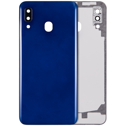 Back cover Glass With Camera Lens For Samsung Galaxy A20 (A205 / 2019) (Aftermarket Plus) (Blue)