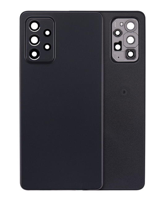 Back Cover Glass With Camera Lens For Samsung Galaxy A72 (A725 / 2021) (Service Pack) (Black)