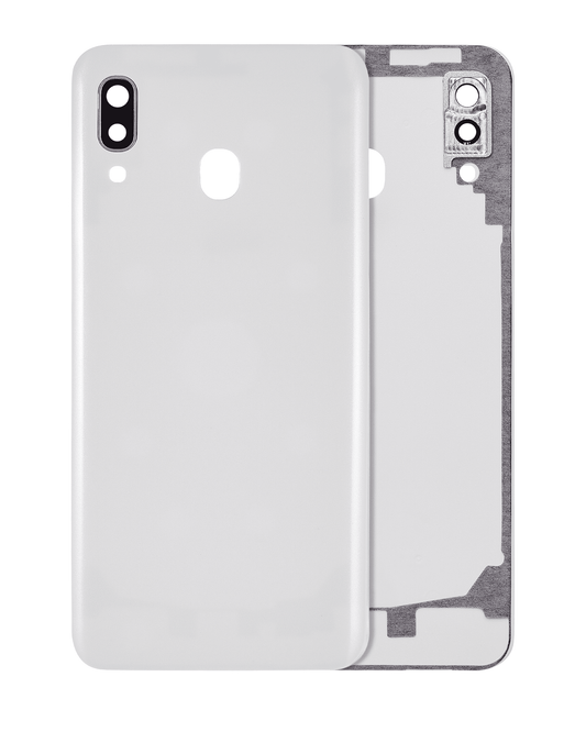 Back cover Glass With Camera Lens For Samsung Galaxy A20 (A205 / 2019) (Aftermarket Plus) (White)