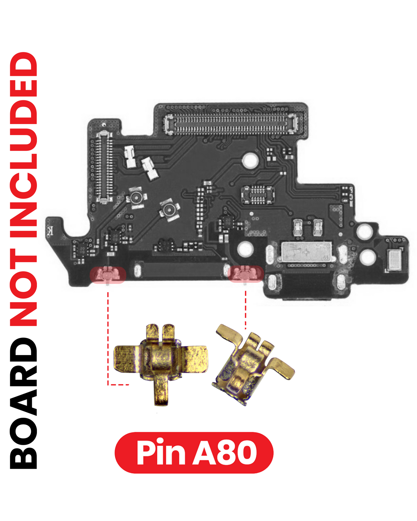 PCB Board Contact Pins (A80) For All Samsung Models (Width: 2.5mm / Length: 2.8mm) (100 Pack)