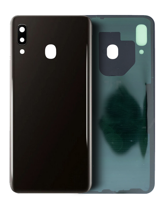 Back Cover Glass With Camera Lens Samsung Galaxy A20 (A205 / 2019) (Black) (Service Pack)