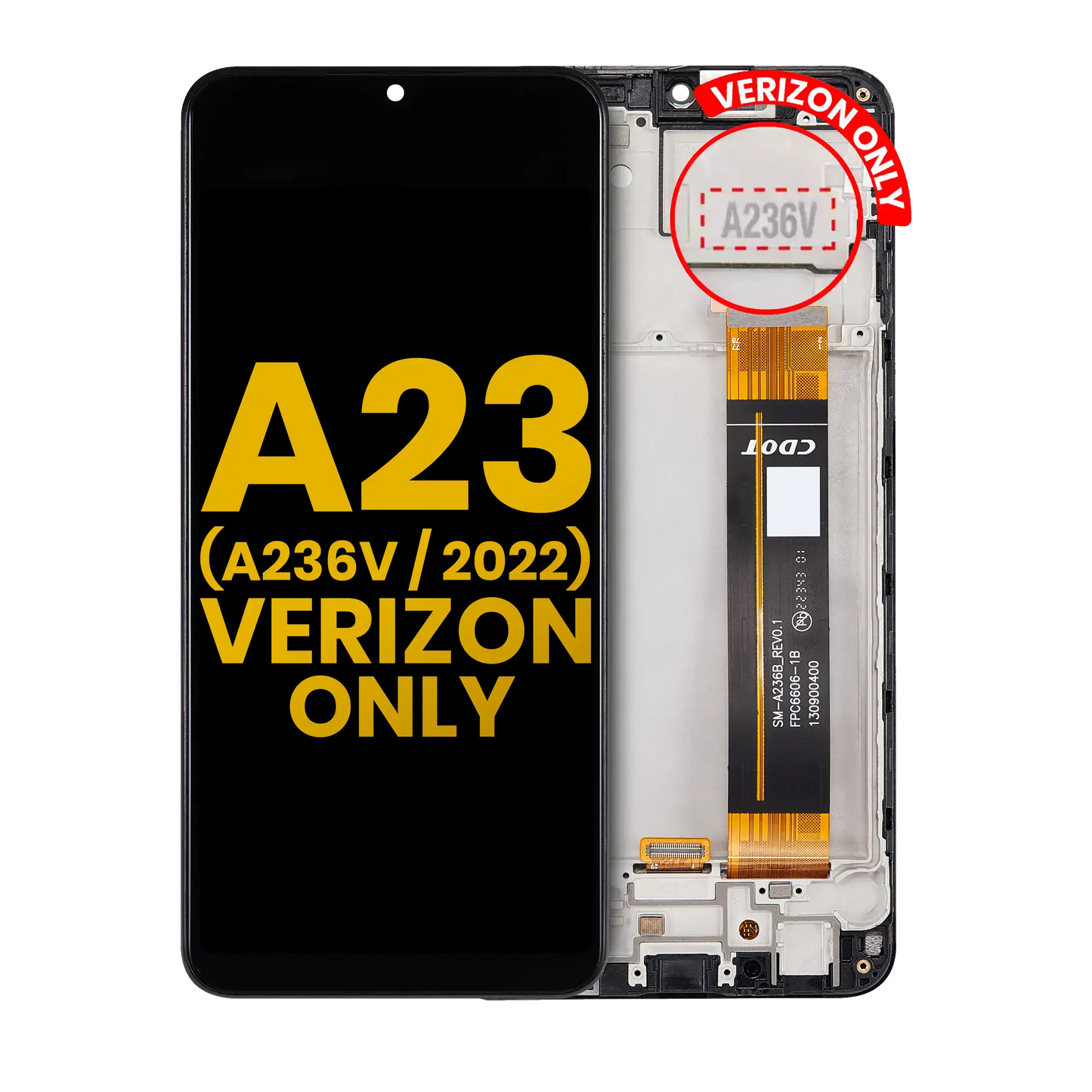 LCD Assembly With Frame For Samsung Galaxy A23 5G (A236V / 2022) (Verizon V Version) (Refurbished) (All Colors)