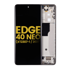 OLED Assembly With Frame For Motorola Moto Edge 40 Neo (XT2307-1 / 2023) (Refurbished) (Black)
