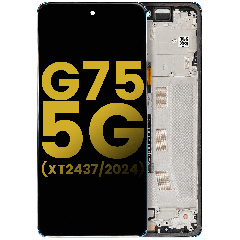 LCD Assembly With Frame For Motorola Moto G75 5G (XT2437 / 2024) (Refurbished) (Aqua Blue)