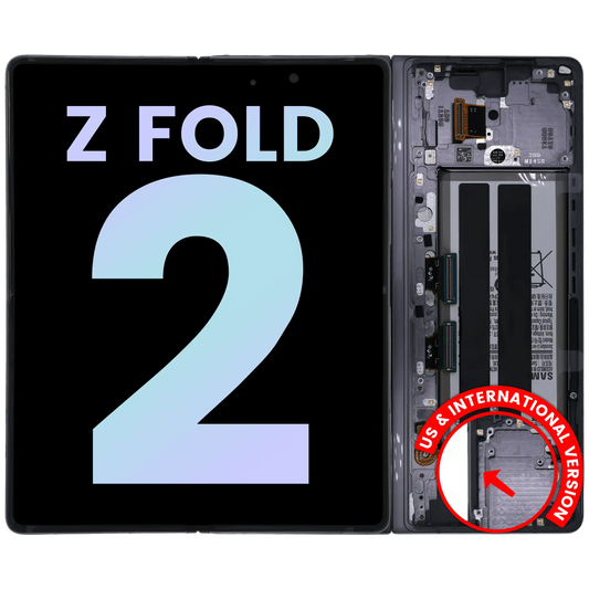 Inner OLED Assembly With Frame For Samsung Galaxy Z Fold 2 5G (US & International) (Service Pack) (Mystic Gray)
