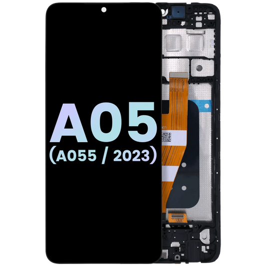 OLED Assembly With Frame Compatible For Samsung Galaxy A05 (A055 / 2023) (Service Pack) (Black)