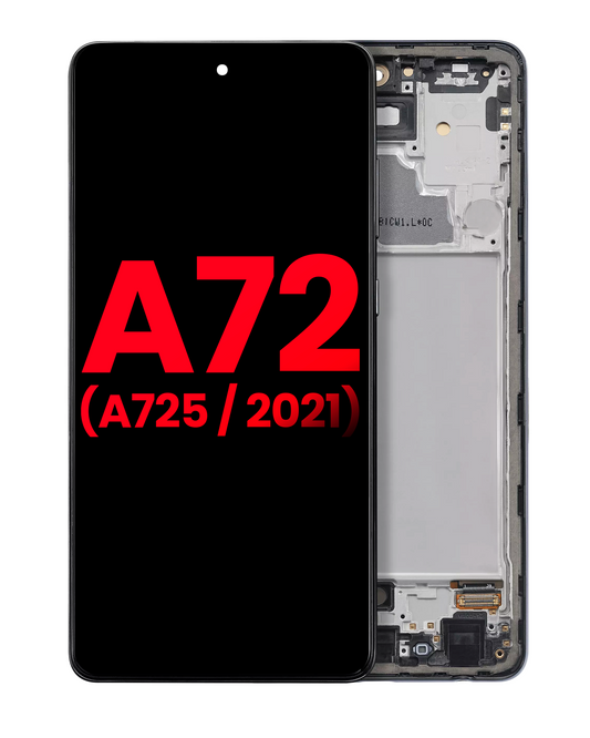 OLED Assembly With Frame For Samsung A72 (A725 / 2021) (6.67") (Aftermarket Plus) (Awesome Black)