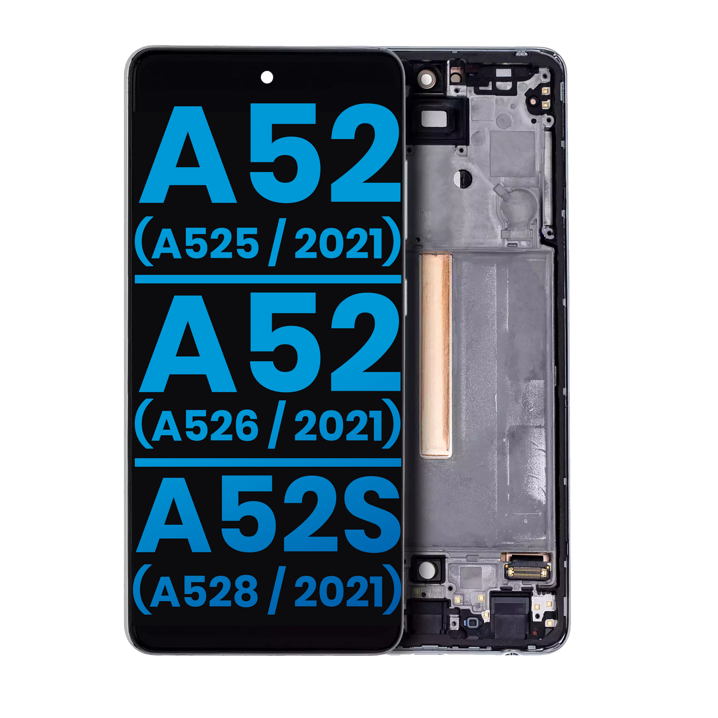 LCD Assembly With Frame (Without Finger Print Sensor) For Samsung Galaxy A52 4G (A525 / 2021) / A52 5G (A526 / 2021) / A52S (A528 / 2021) (Aftermarket : Incell) (Awesome White)
