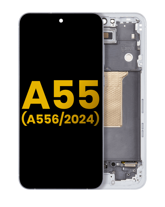 OLED Assembly With Frame For Samsung Galaxy A55 (A556 / 2024) (Refurbished) (Iceblue)