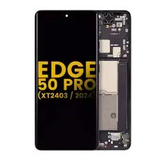 OLED Assembly With Frame For Motorola Moto Edge 50 Pro (XT2403 / 2024) (Refurbished) (Black Beauty)