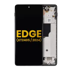 OLED Assembly With Frame For Motorola Edge (XT2405 / 2024) (Refurbished) (Black)