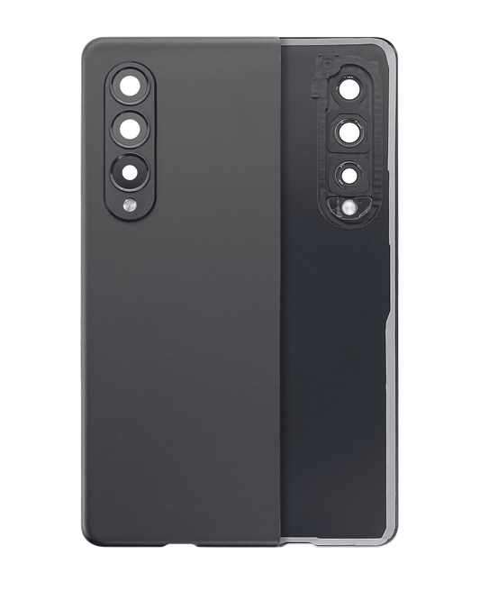 Back Cover Glass With Camera Lens For Samsung Galaxy Z Fold 3 5G (Aftermarket Plus) (Phantom Black)