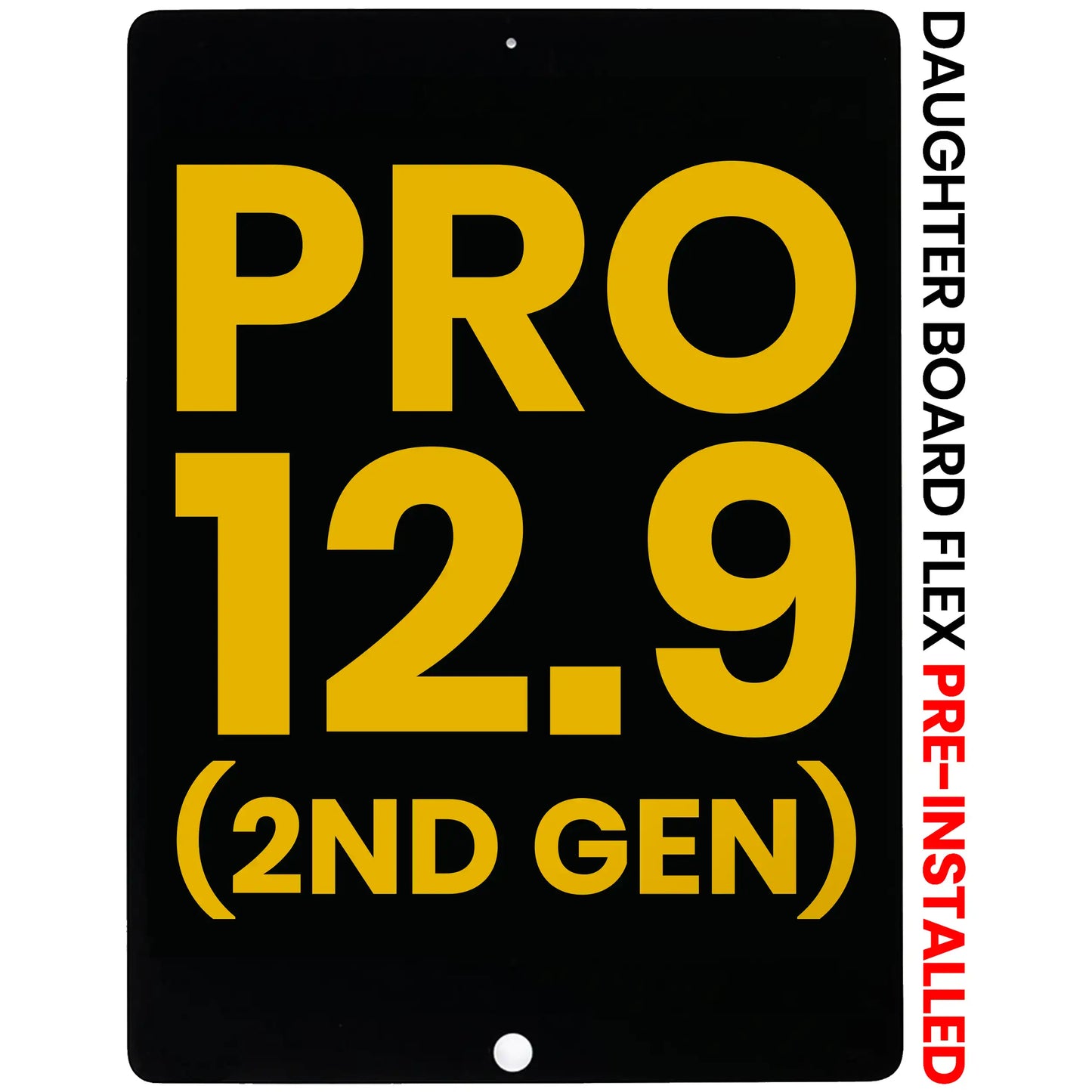 LCD Assembly With Digitizer & Daughter Board Flex Pre-Installed For iPad Pro 12.9" 2nd Gen (2017) (Refurbished) (Black)