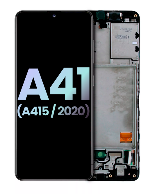 LCD Assembly With Frame For Samsung Galaxy A41 (A415 / 2020) (Service Pack) (Prism Crush Black)