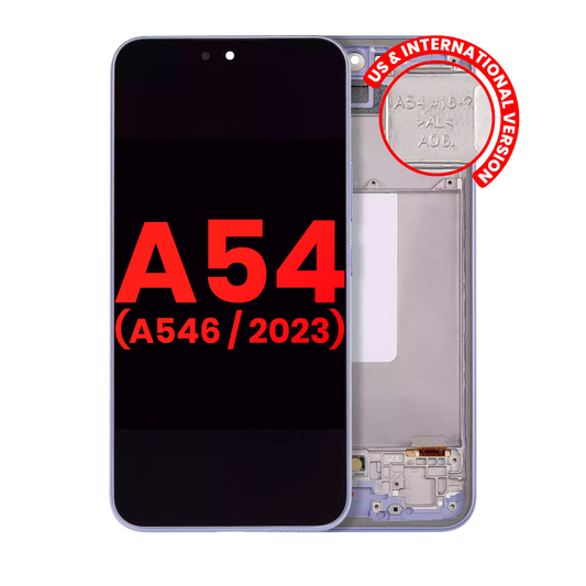 OLED Assembly With Frame For Samsung Galaxy A54 5G (A546 / 2023) (US & International Version) (Aftermarket Plus) (Violet)
