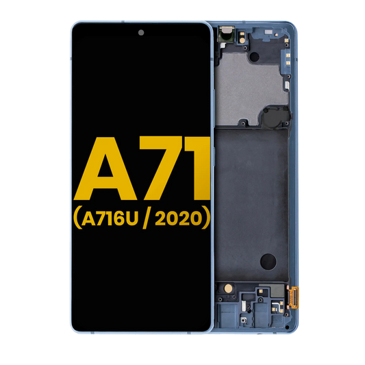 OLED Assembly With Frame For Samsung Galaxy A71 5G (A716U / 2020) (Refurbished) (Prism Cube Blue)