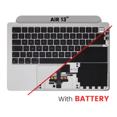 Top Case with Battery and Keyboard (ISO UK) For MacBook Air 13" A2681 (2022) (Silver)