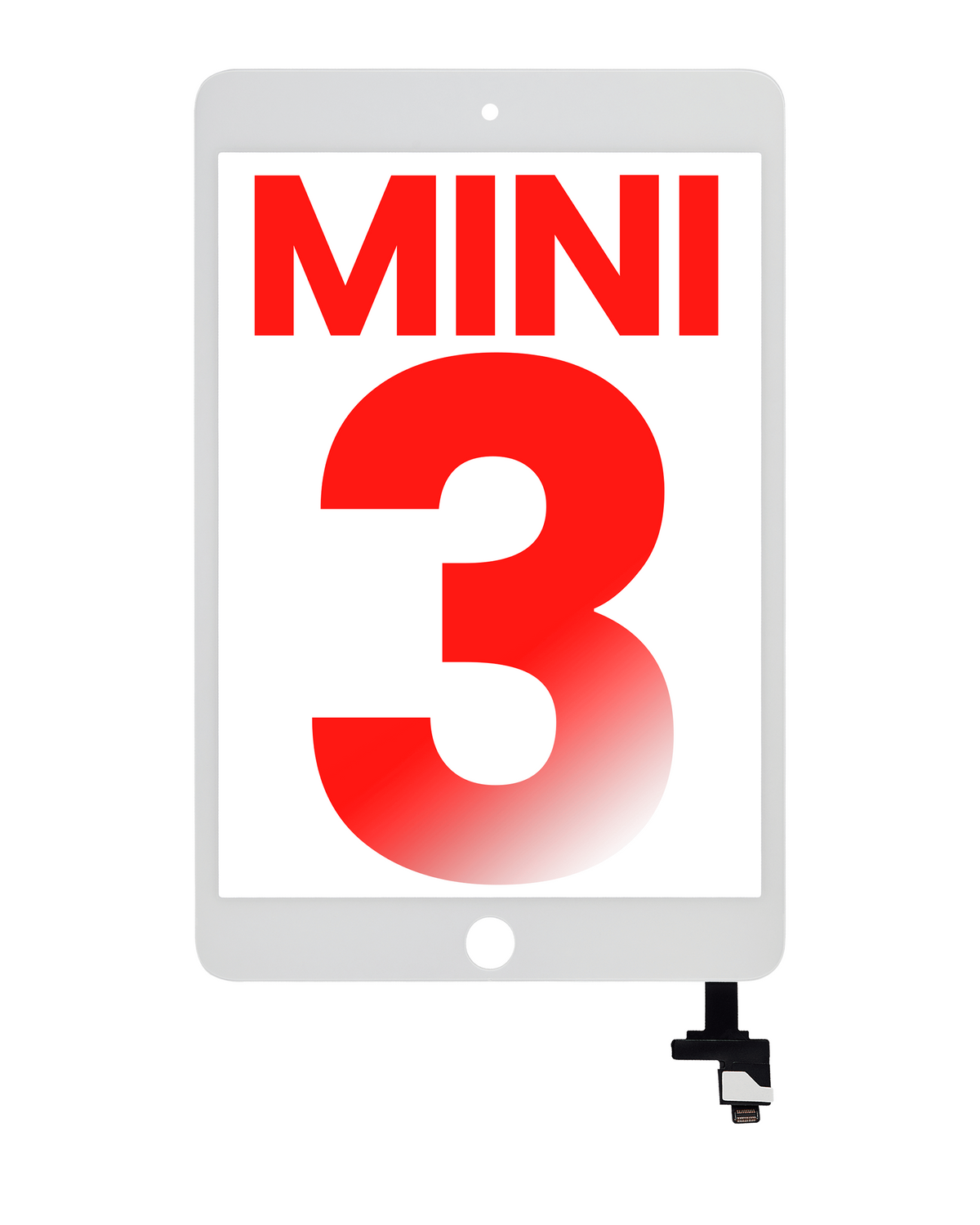 Digitizer With IC Chip For iPad Mini 3 (No Home Button Installed) (Aftermarket Plus) (White)
