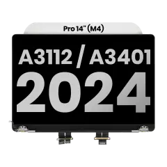 Complete LCD Display Assembly (Glossy) For MacBook Pro 14"(A3112 / A3401 / A3185 / A3434) (Late 2024-Late 2025) (Used OEM Pull: Grade A) (Silver)