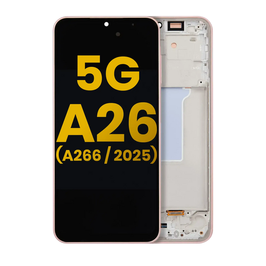 OLED Assembly With Frame For Samsung Galaxy A26 5G (A266 / 2025) (Refurbished) (Peach Pink)