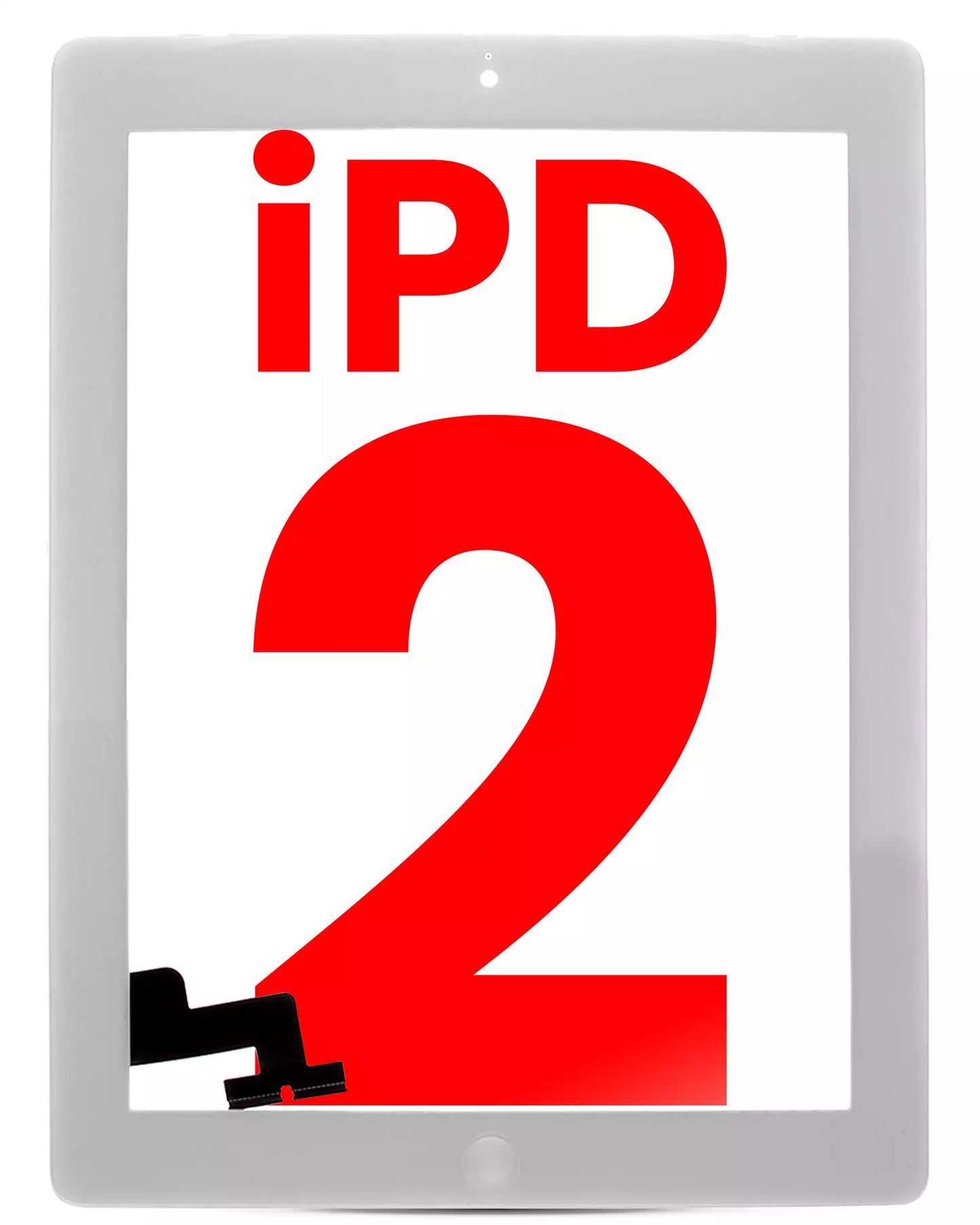 Digitizer For iPad 2 (Home Button Pre-Installed) (Aftermarket Plus) (White)