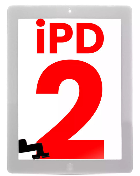 Digitizer For iPad 2 (Home Button Pre-Installed) (Aftermarket Plus) (White)