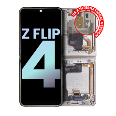 Inner OLED Assembly With Frame For Samsung Galaxy Z Flip 4 5G (US & International) (Service Pack) (White)
