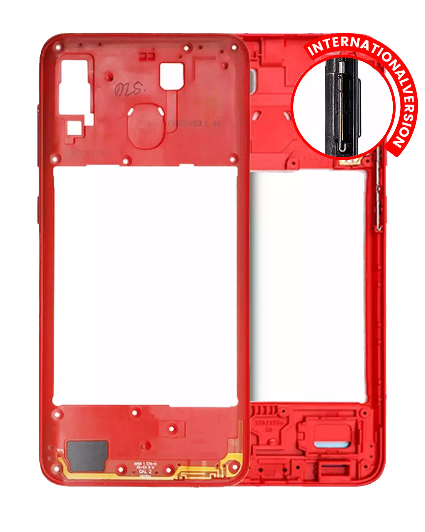 Mid-Frame Housing For Samsung Galaxy A20 (A205 / 2019) (International Version) (Red)