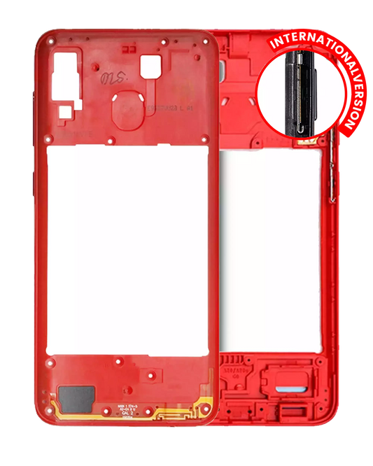 Mid-Frame Housing For Samsung Galaxy A20 (A205 / 2019) (International Version) (Red)