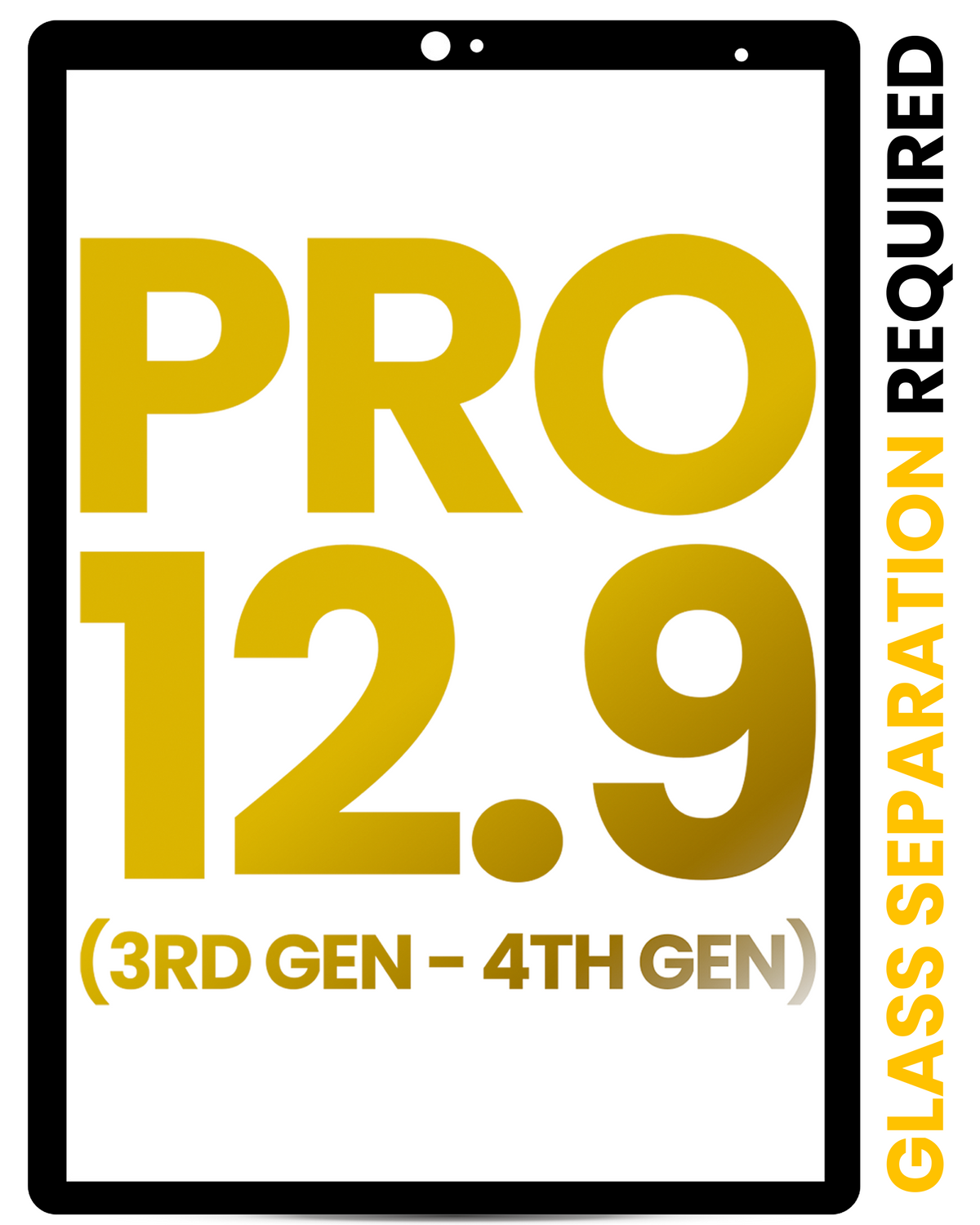 Front Glass For iPad Pro 12.9" 3rd Gen (2018) / 4th Gen (2020) (All Colors) (Glass Separation Required)