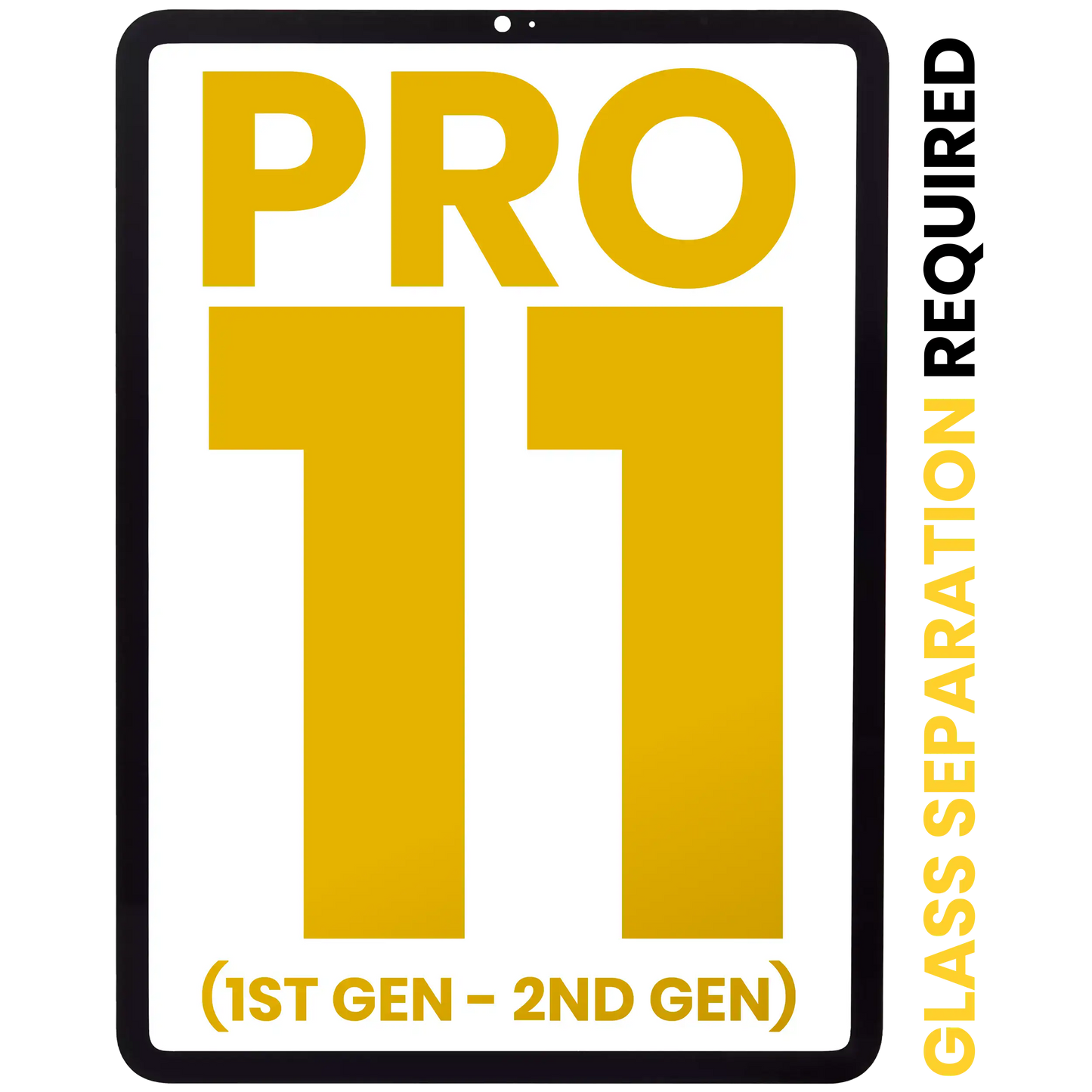 Front Glass Only For iPad Pro 11" 1st Gen (2018) / iPad Pro 11" 2nd Gen (2020) (All Colors) (Glass Separation Required)