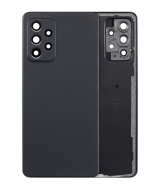 Back Cover Glass With Camera Lens For Samsung Galaxy A52 4G (A525 / 2021) (Aftermarket Plus) (Black)