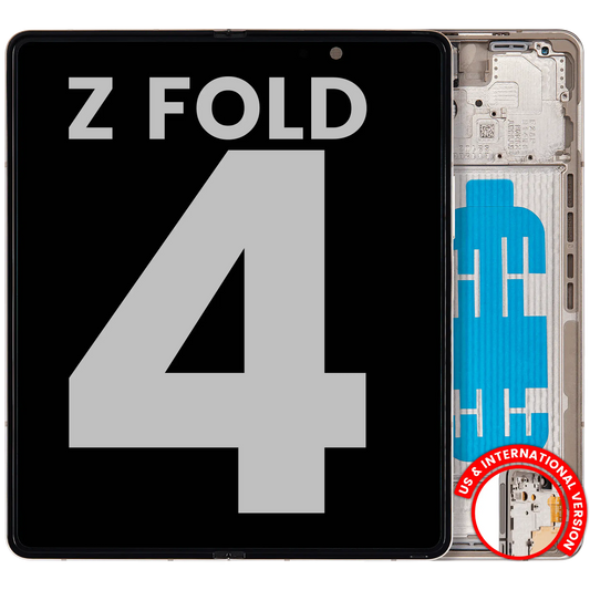 Inner OLED Assembly With Frame For Samsung Galaxy Z Fold 4 5G (US & International) (Used OEM Pull: Grade A) (Beige)