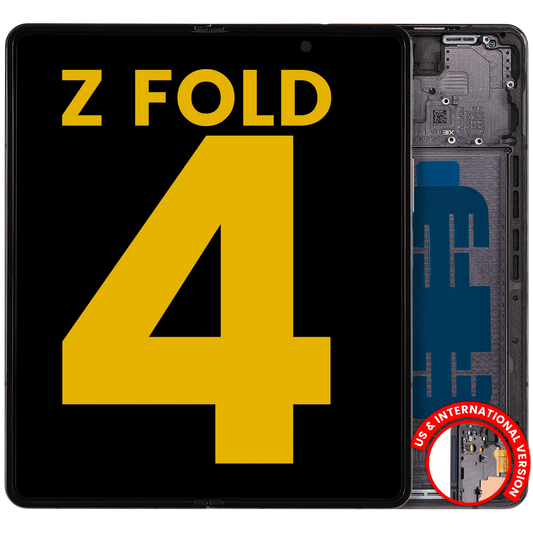 Inner OLED Assembly With Frame For Samsung Galaxy Z Fold 4 5G (US & International) (Refurbished) (Phantom Black)